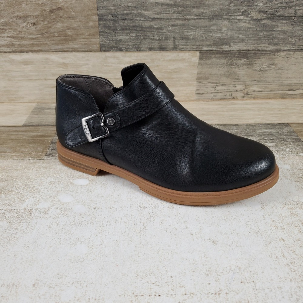 Dr. Scholl's Hello Shootie Womens Ankle Bootie Sz 6.5 Black Faux Leather Mid-Top